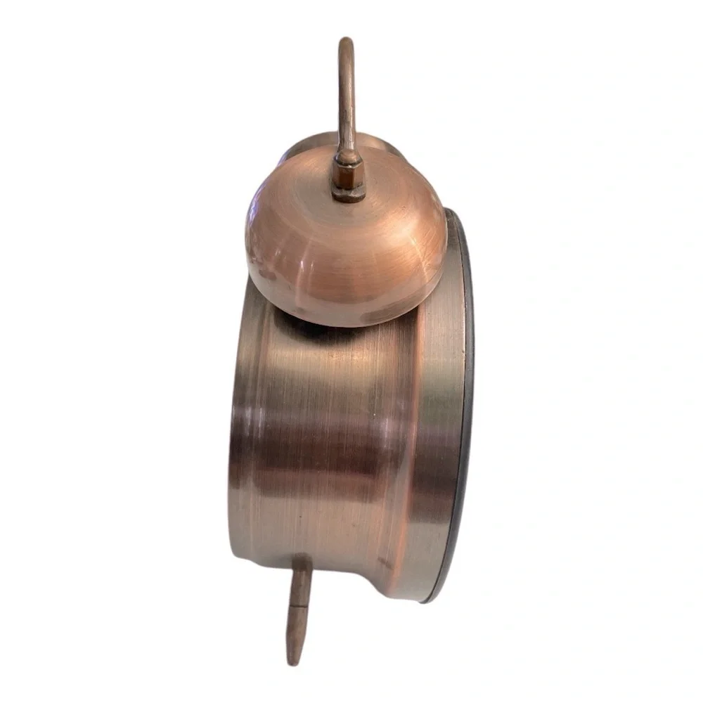 ikasus Vintage Twin Bell Alarm Clock Copper Bronze Silent Backlight Desk 6.3